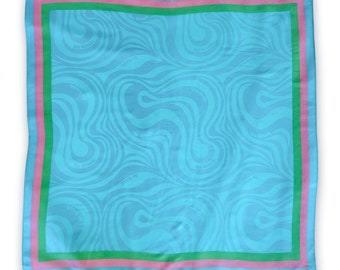 Blueberry Swirl 100% silk hair scarf bandana