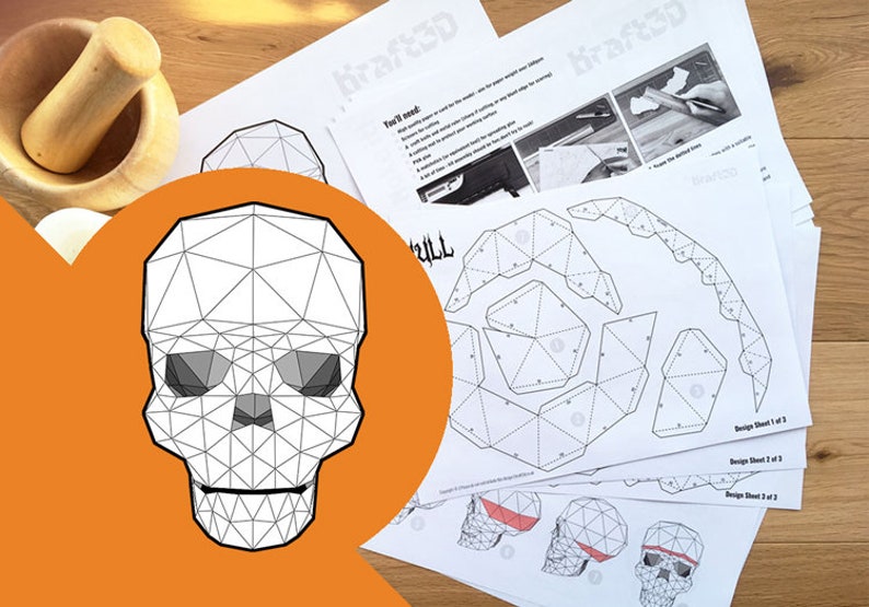 Череп паперкрафт схема