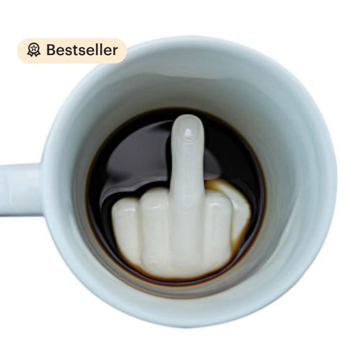 Middle Finger Coffee Mug / Funny / Creative / Perfect Gift / Etsy