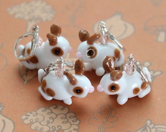 bunny earrings; Murano glass; 925 silver ear hooks; Hare; Easter Bunny; Bunny; Rabbits; Forest; Easter; handmade by PERSICO
