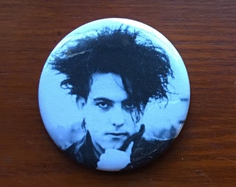 The Cure Robert Smith 2.25" Button Keychain Magnet  Pin Badge 1970s Vintage 1980s 1990s Music Punk Goth Gothic Love Cats Rock Roll Gift