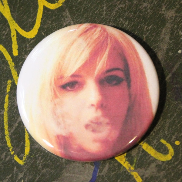 France Gall 2.25" Button Keychain Magnet  Pin Badge Ye-Ye Girls French Pop Rock and Roll Music Musician Smoking Blues Soul 1950s 1960s 1970s