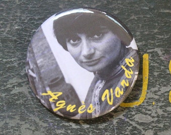 Agnes Verde 2.25" Button Keychain 1960s 1950s Magnet  Pin Badge Vintage Cleo 5 to 7 Vagabond French New Wave Director Film Movie Gift