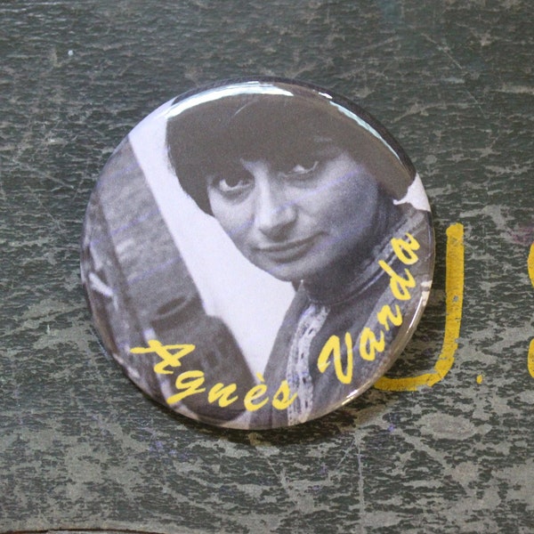 Agnes Verde 2.25" Button Keychain 1960s 1950s Magnet  Pin Badge Vintage Cleo 5 to 7 Vagabond French New Wave Director Film Movie Gift