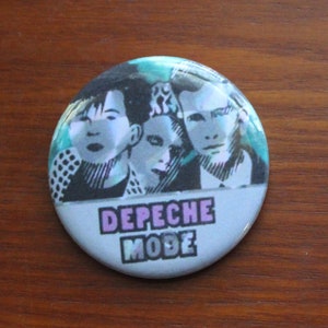 Depeche Mode 2.25&quot; Button Keychain Dave Gahan Goth Gothic Rock Music 1980s 1990s Magnet  Pin Badge Vintage Repro Large Gift Present