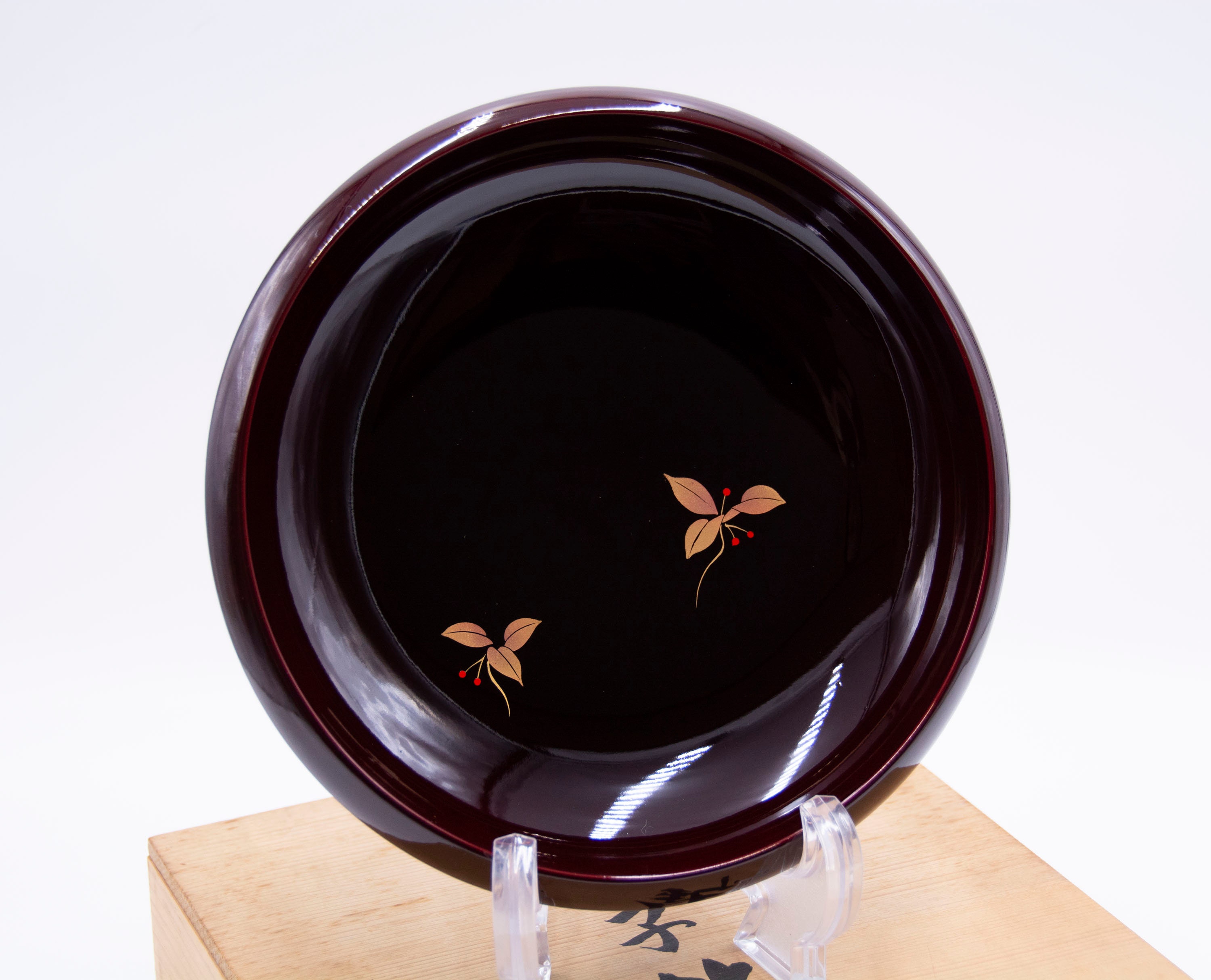 Bowl round Japanese Urushi serving decorative platters Etsy