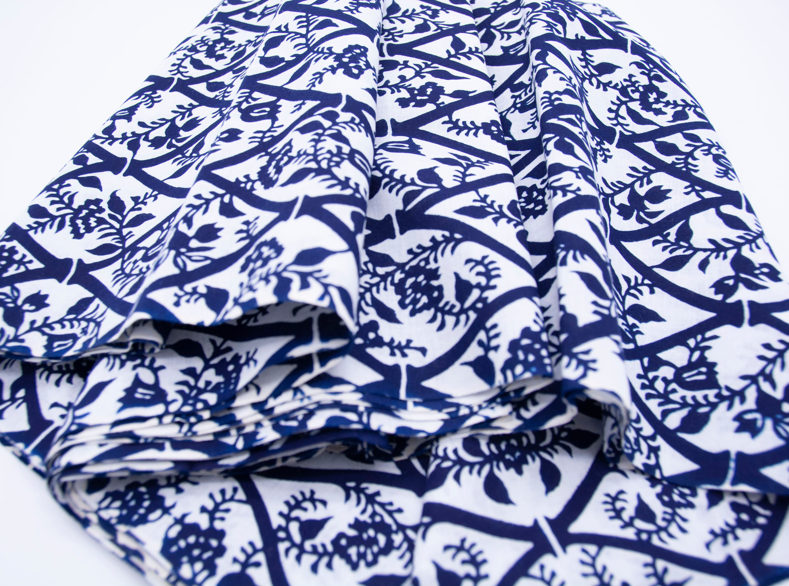 12 meter Japanse Stof Bloemenpatroon Blauw en wit | Etsy