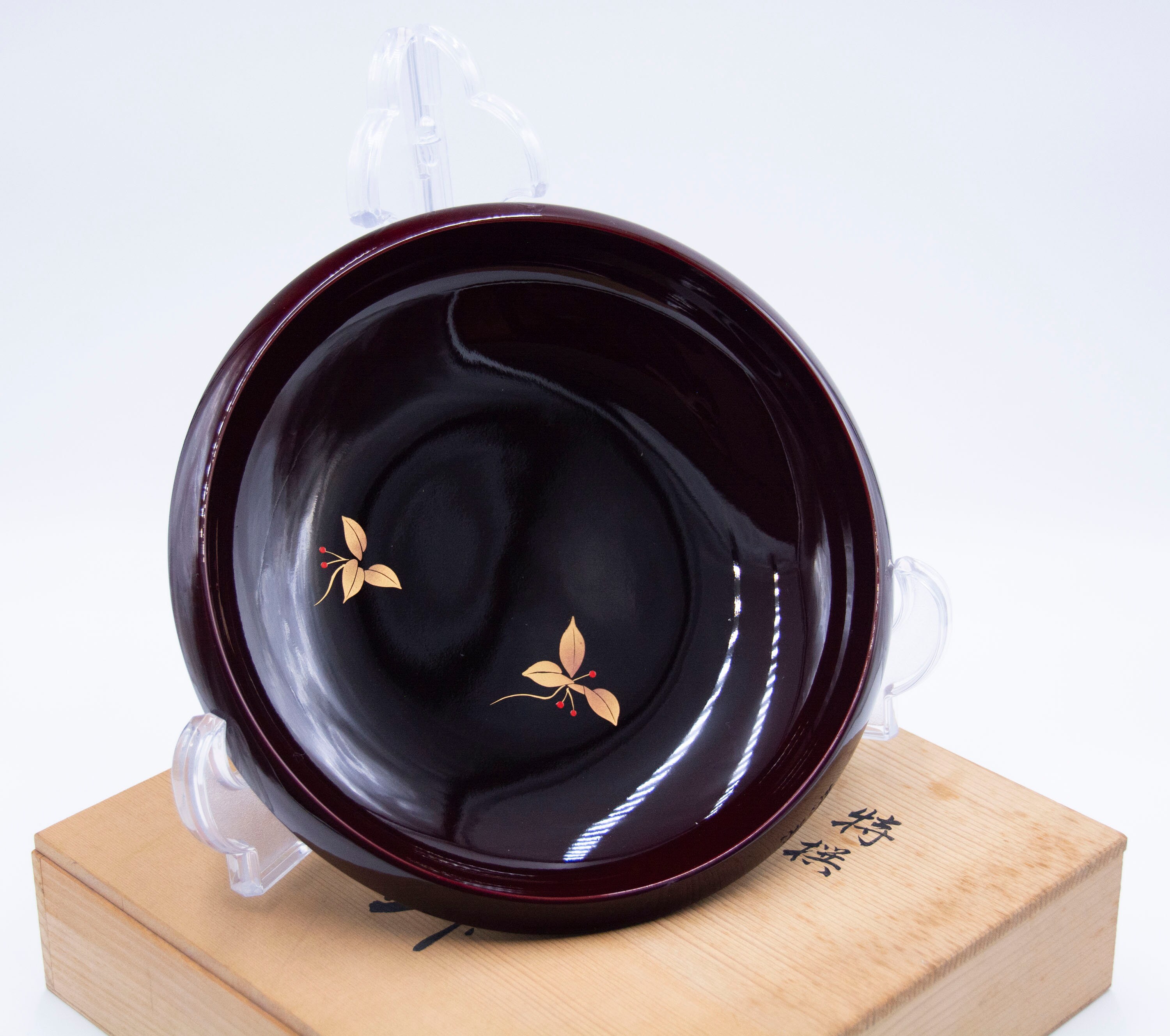 Bowl round Japanese Urushi serving decorative platters Etsy