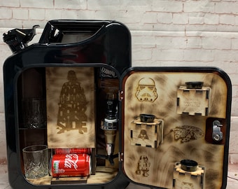 Star Wars(with optic)Jerry can mini bar../Union Jack/Jack Daniel’s/man cave/party/service/gift…