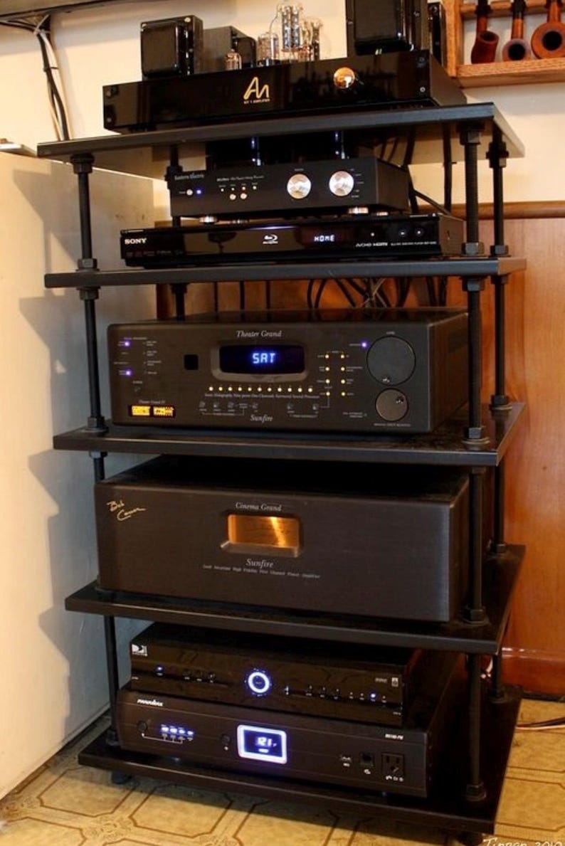 Audio Filter Factory Rack Black Oak Audio Rack, Hifi Media Cabinet, Industrial Design,audiophile ...