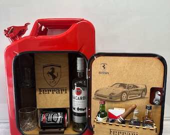 Ferrari themed jerry can mini bar/display unit/drink cabinet/bottle storage!