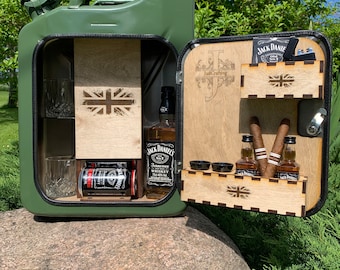 Jerry can mini bar, Jerry can en métal 20L, monogramme personnalisé, cadeau, armoire à boissons, unité d'affichage !