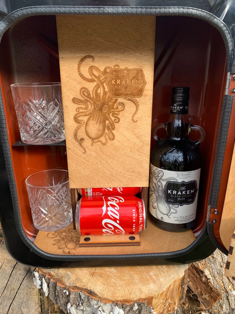 Kraken rum mini bar/ man cave/ party/service/gift/Kraken display unit/ Christmas gift. image 2