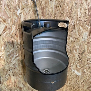 Beer Keg Urinal ( made from new keg) with automatic sensor flush … Powder coated (antique silver colour)…