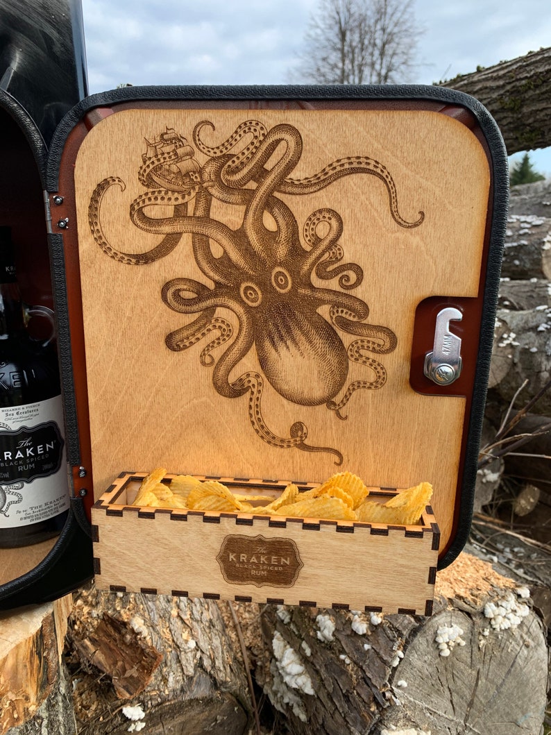 Kraken rum mini bar/ man cave/ party/service/gift/Kraken display unit/ Christmas gift. image 3