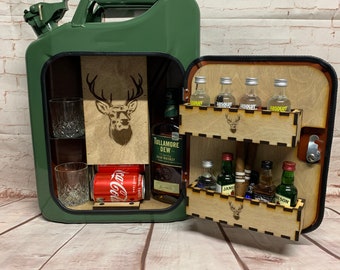 Hunting Jerry can mini bar. Jerry can mini bar/Union Jack/Jack Daniel’s/man cave/party/service/gift…