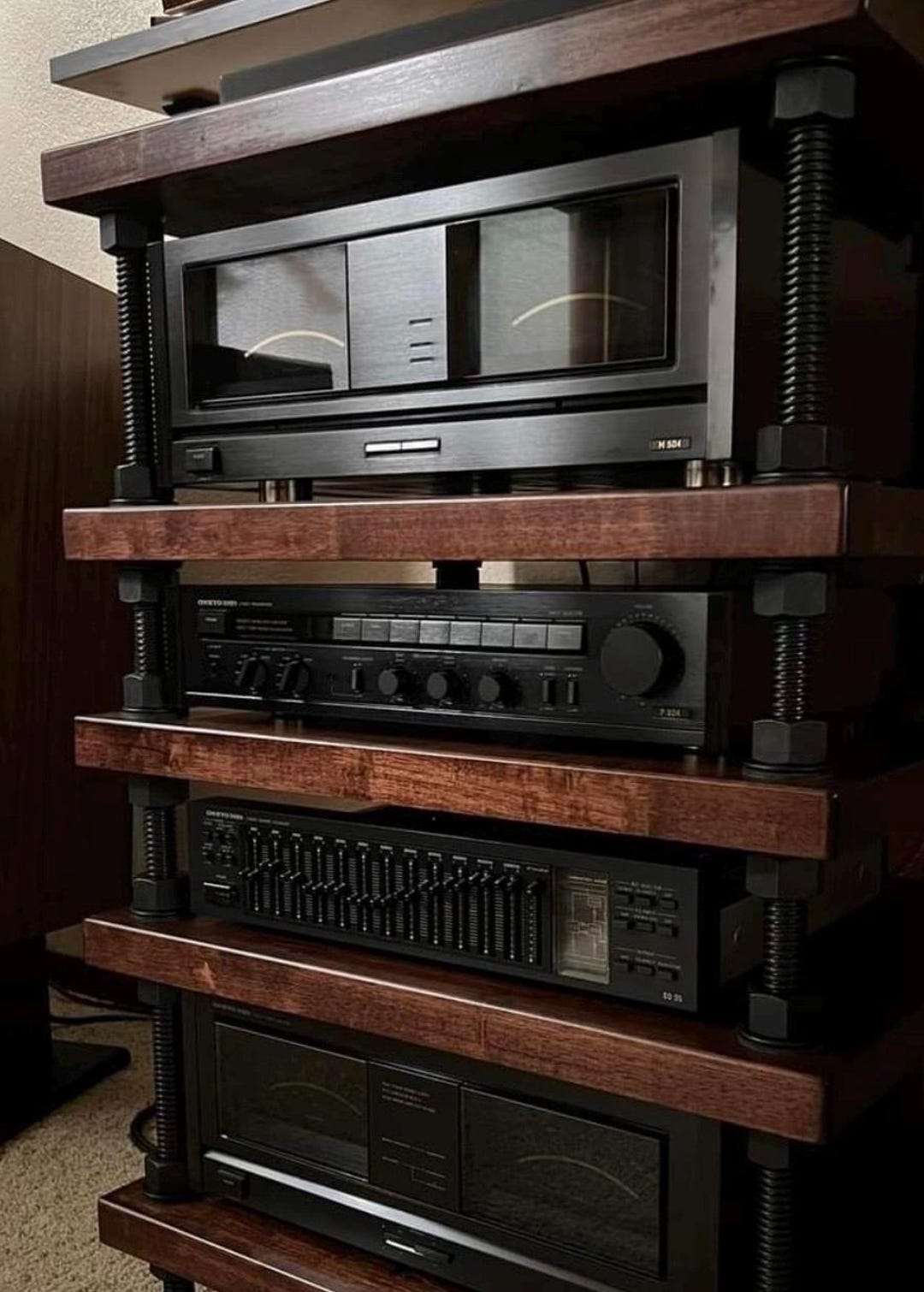 Audio Filter Factory Rack Black Oak Audio Rack, Hifi Media Cabinet, Industrial Design,audiophile ...