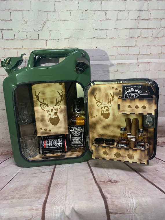 Jagdstil 20L Metallkanister Mini Bar/Vatertagsgeschenk/Display