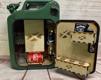 Scottish theme Jerry can mini bar. Jerry can mini bar/Union Jack/Jack Daniel’s/man cave/party/service/gift…father days