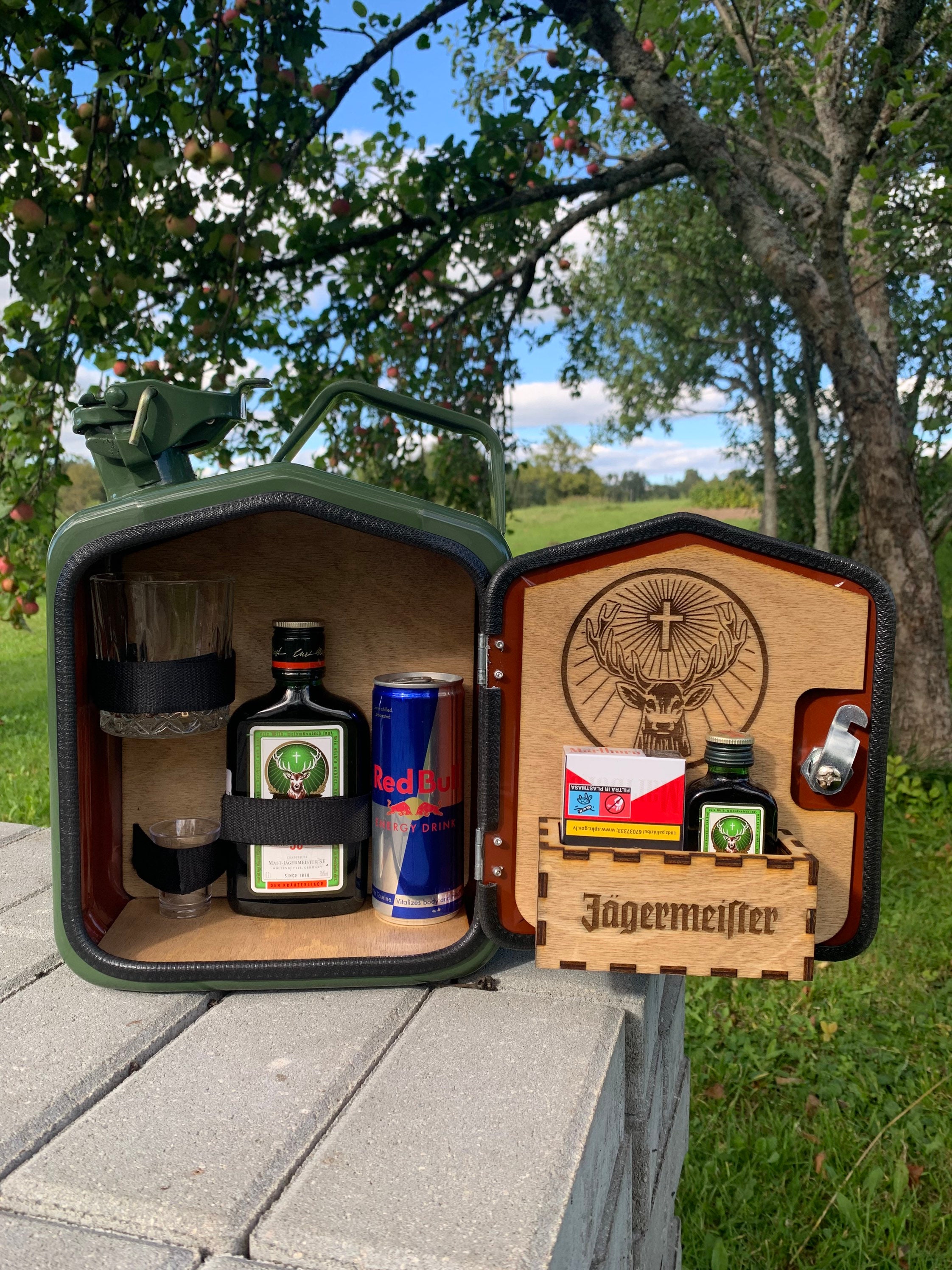 Jerry can mini bar 5L verde/ Estilo Jagermeister/ Regalo de