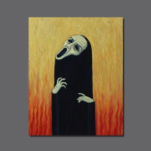 Original &quot;Pain&quot; Oil Painting: Surrealist Figurative Art, 8x10