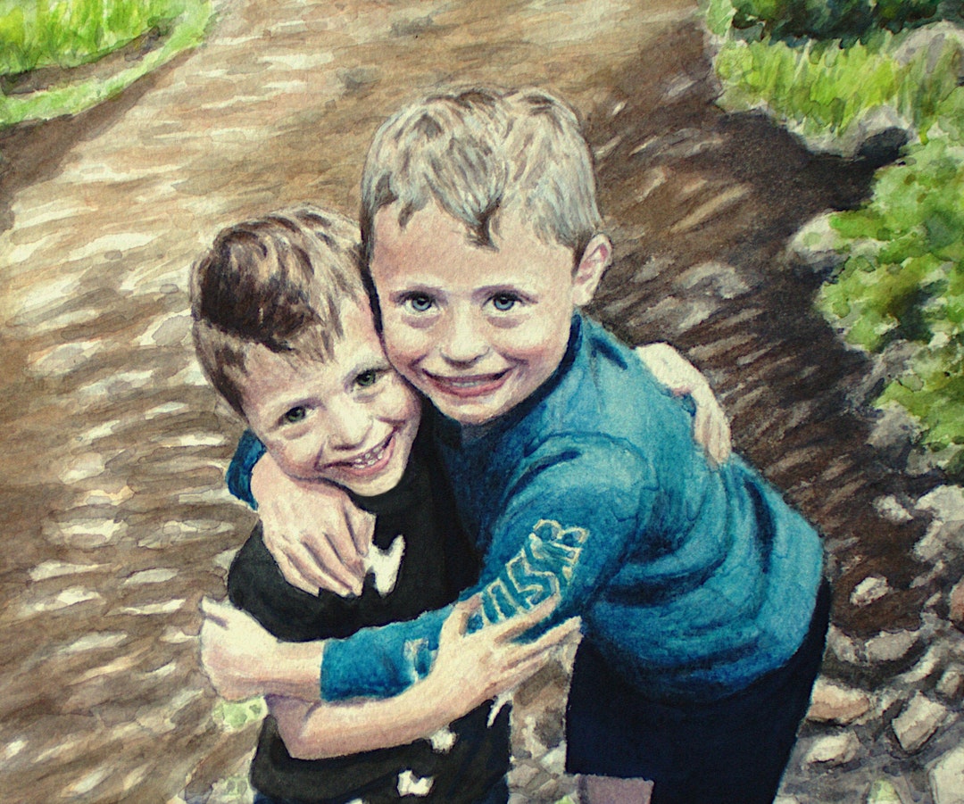 Aquarell Kinder Familie Eltern Aquarell Portrait Etsy.de