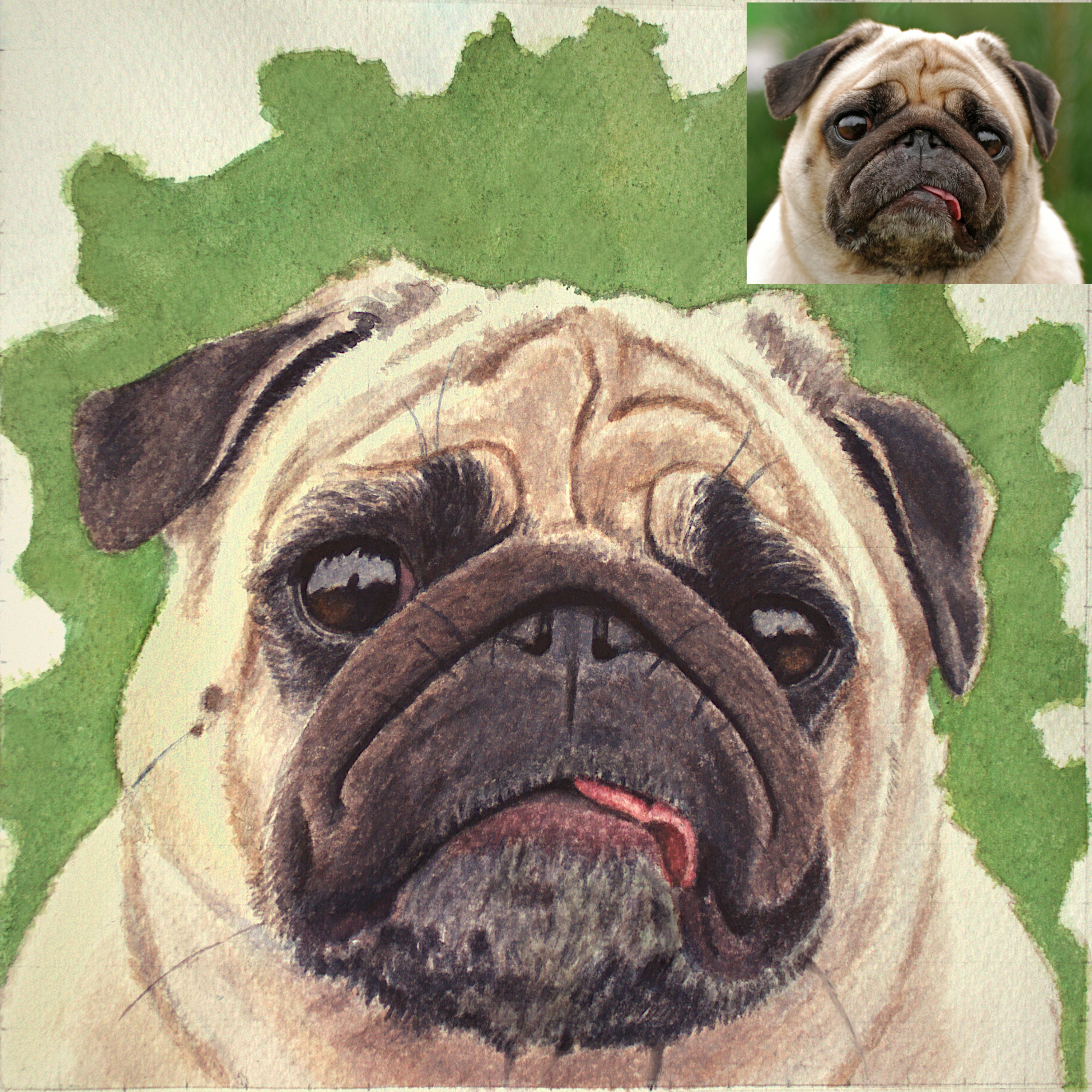 Hand Painted Watercolor Pet Portrait Dog Portrait Pet Etsy