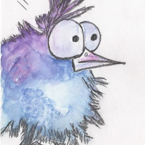 Grußkarte Vogel Aquarell Original
