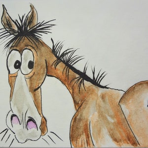 Grußkarte Aquarell Original Pferd