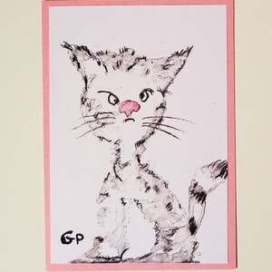 Carte de voeux Aquarelle impression de papier Color Chat