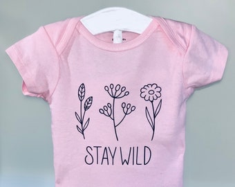 Stay Wild Outfit, Baby Girl, Baby Shower, BoHo Baby, Moderne, Farmhouse Baby, Woodland