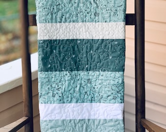 Handmade Modern Safari Baby Quilt, Safari Quilt, Handmade Quilt, Unique Baby Gift, Gender Neutral Toddler, Boho, Farmhouse