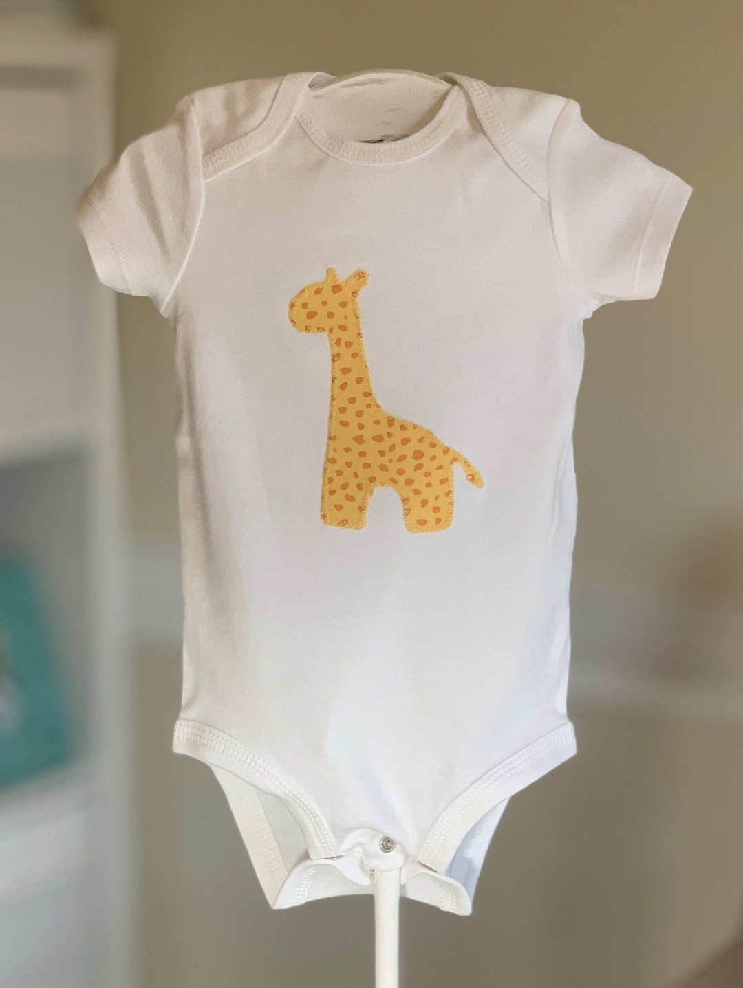 New Born Baby Blended Stuff Dress In Giraffe Design In Blue Color