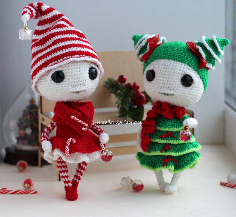 Crochet Christmas Candy Cane Doll Pattern Amigurumi Xmas Etsy