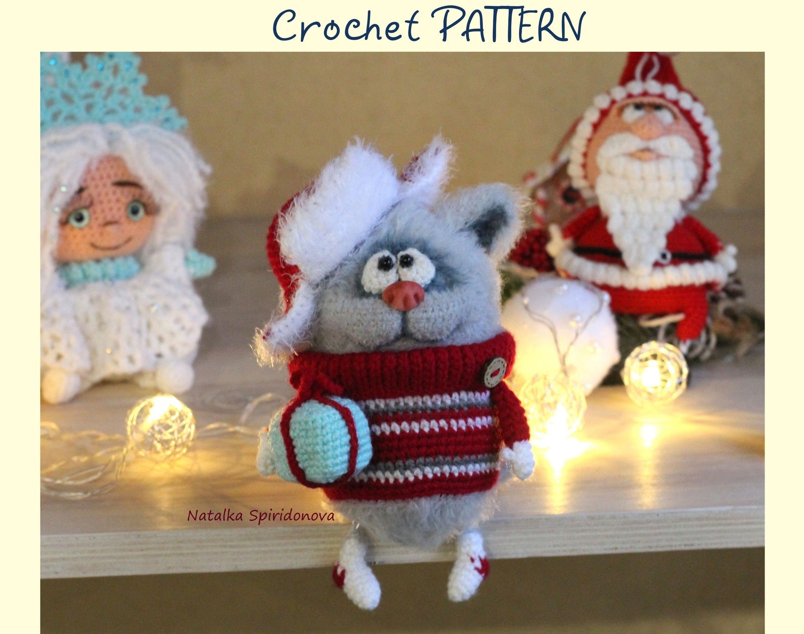 Crochet cat Pattern Amigurumi Christmas decorations crochet | Etsy