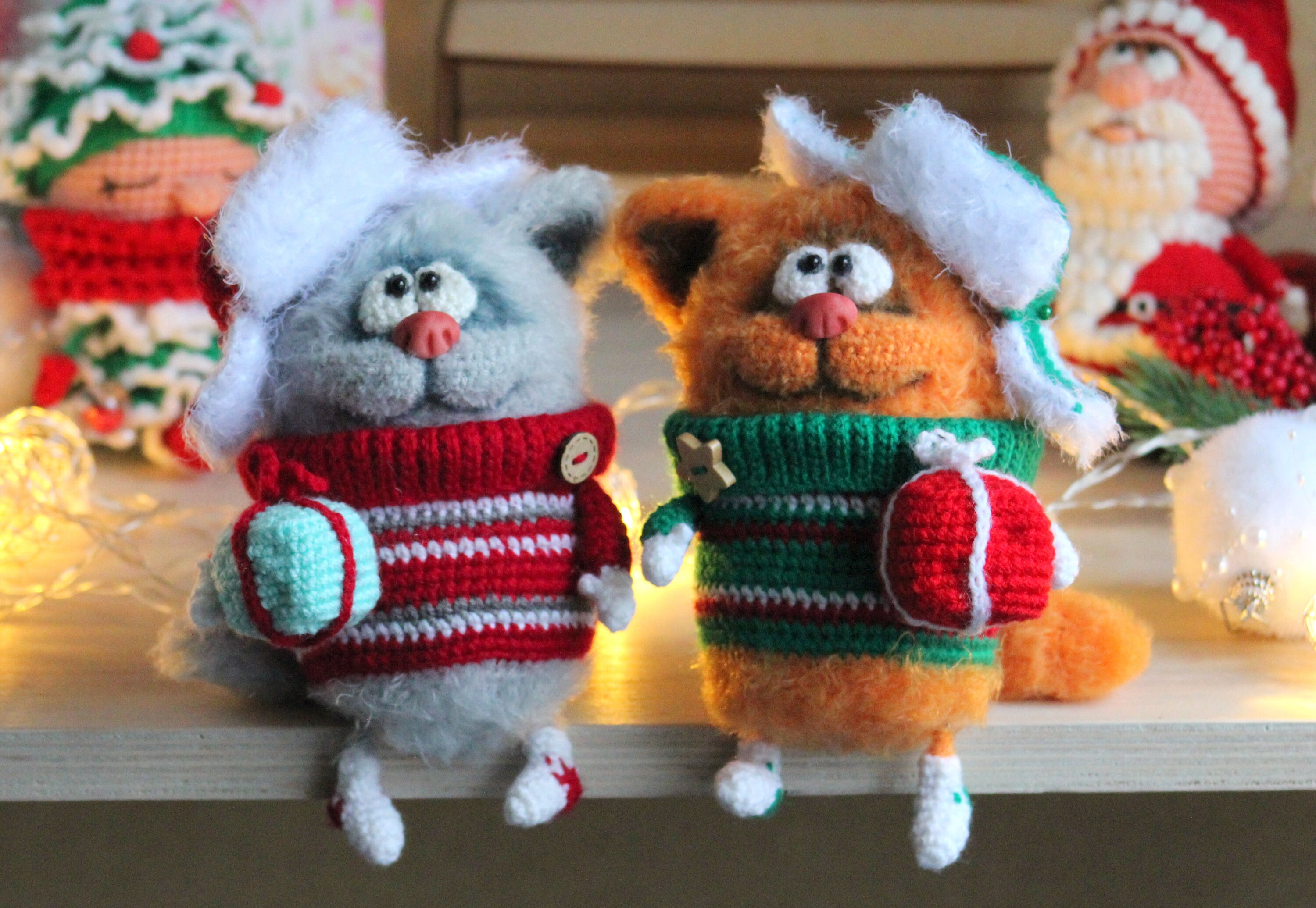 Crochet cat Pattern Amigurumi Christmas decorations crochet | Etsy