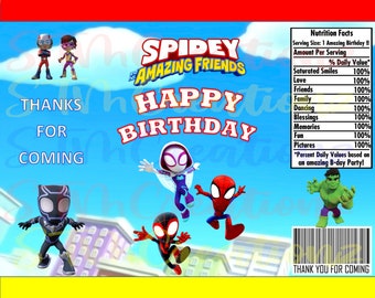 Spidey and Friends Chip Bag Wrapper: Birthday Party (Digital Download)
