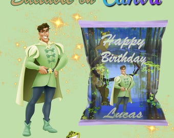 Prince Naveen Chip Bag Wrapper: Princess and the Frog Party Favor (Digital Download)