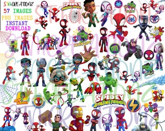 Lot Spidey and Friends PNG : 57 images transparentes (téléchargement instantané)