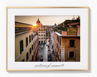 Impression d’art de Rome Italie, affiche, impression photo, peinture murale, art mural, impression, Rome, coucher de soleil, photographie, photographie, photographie de ville,