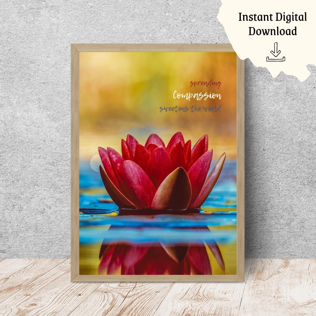 Spreading Compassion Printable Wall Art | Spiritual Digital Art ...