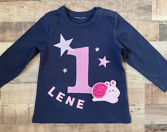 Geburtstagsshirt mit Zahl 1 2 3 4 5 6 7 8 9 Shirt mit Tiermotiv Namen Namen Geburtstag Mädchen Kinder Krone Sterne Motiv