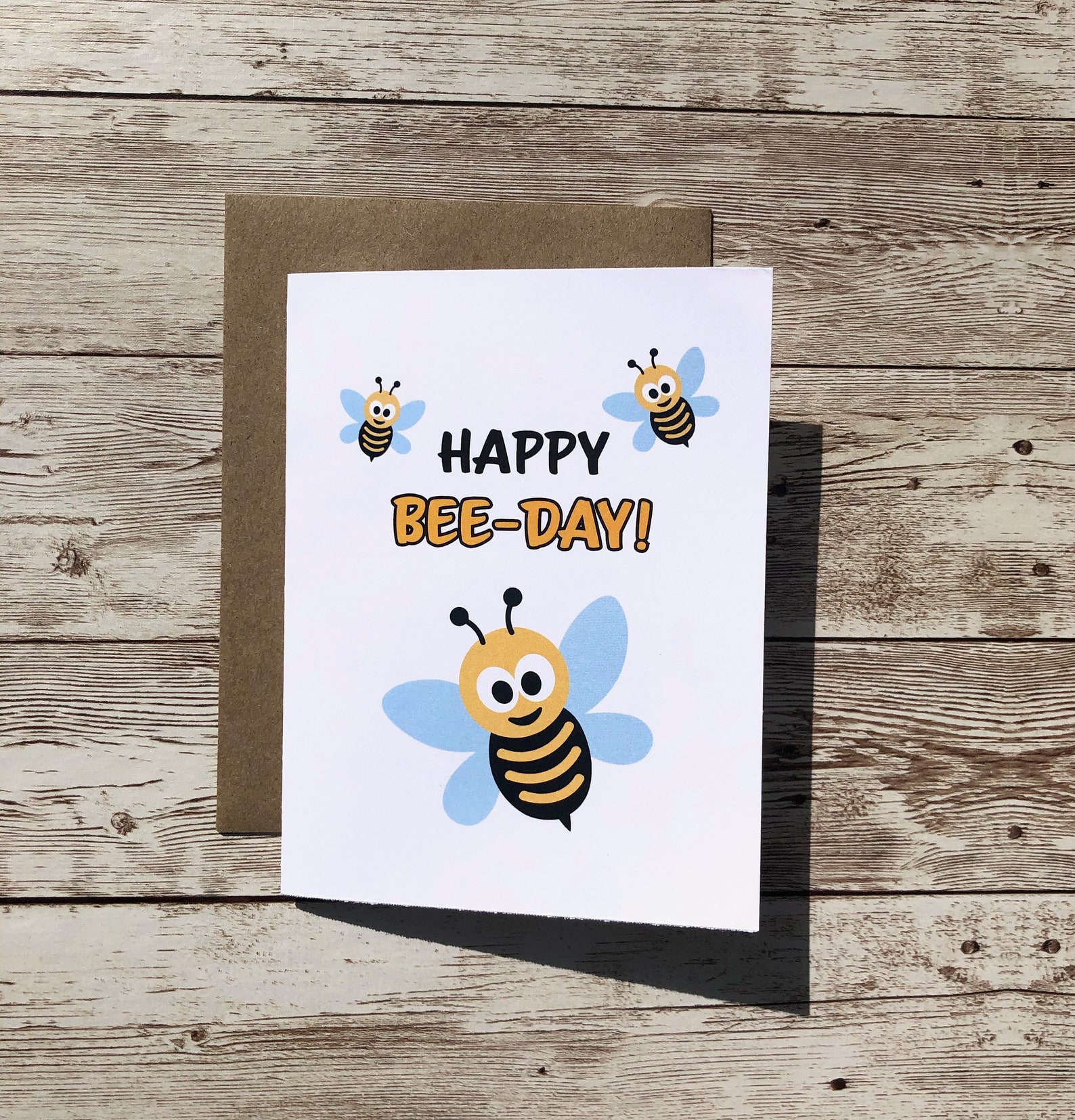 Happy Bee Day Card Bee Birthday Card Bee Card Pun Cards Etsy