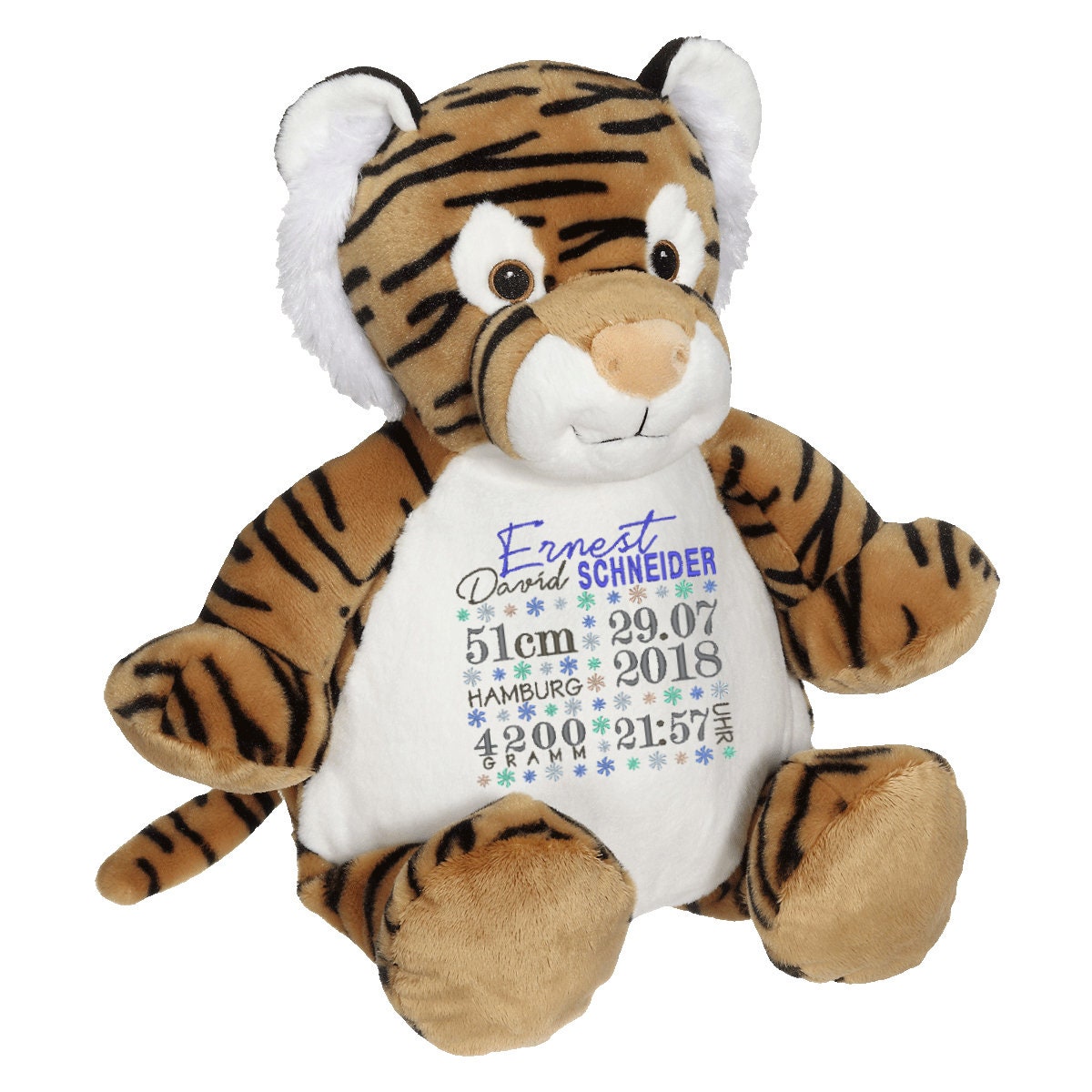 Stuffed animal tiger cuddly teddy bear birth baptism gift | Etsy
