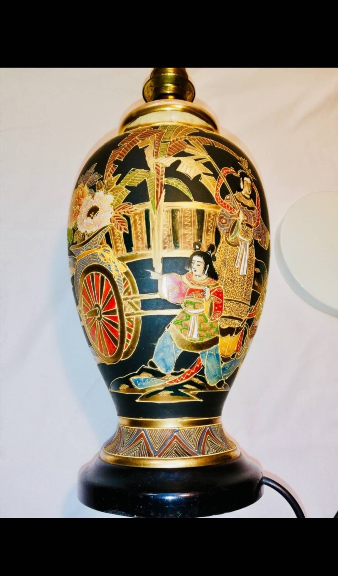 Gold Gilded Satsuma Vase Lamp From Meji Period 1800s Etsy