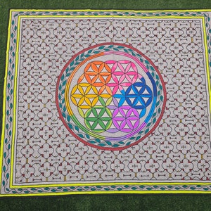 162x140cm LARGE Shipibo Painted Tapestry
