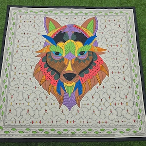 153x149cm LARGE Shipibo Painted Tapestry