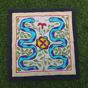 37x35cm Shipibo Painted Tapestry
