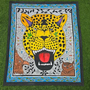 61.42&quot; x 53.54&quot;  LARGE  Shipibo Painted Tapestry