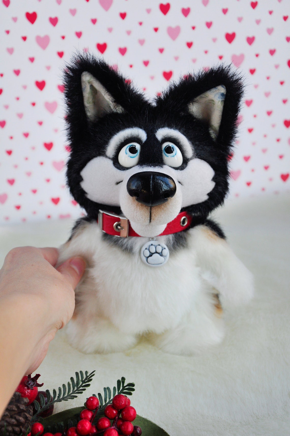 Siberian husky collectable stuffed plush toy handmade toy dog Etsy